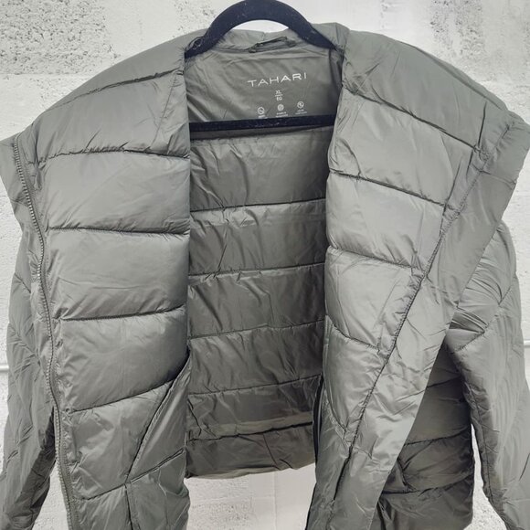 NWT Tahari Women’s Puffer Jacket Water Repellent Premium Insulation Green XL - Picture 6 of 10